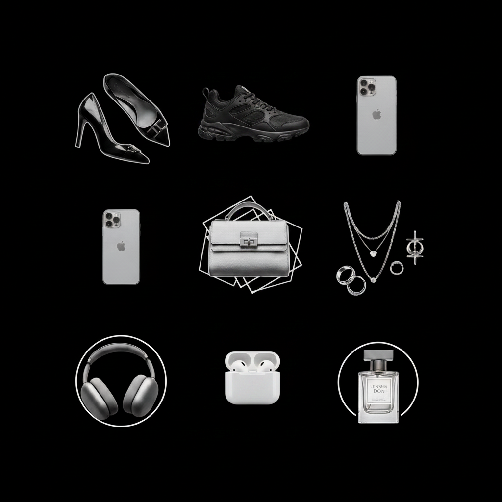 Expanded Black & White Luxury Product Grid